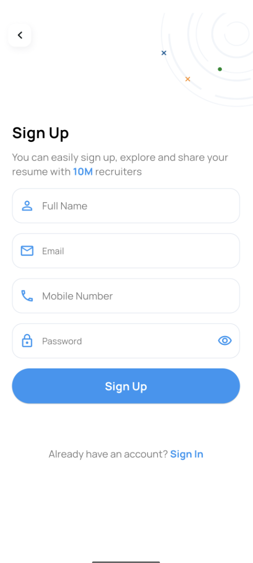 SmartHire Home Screen